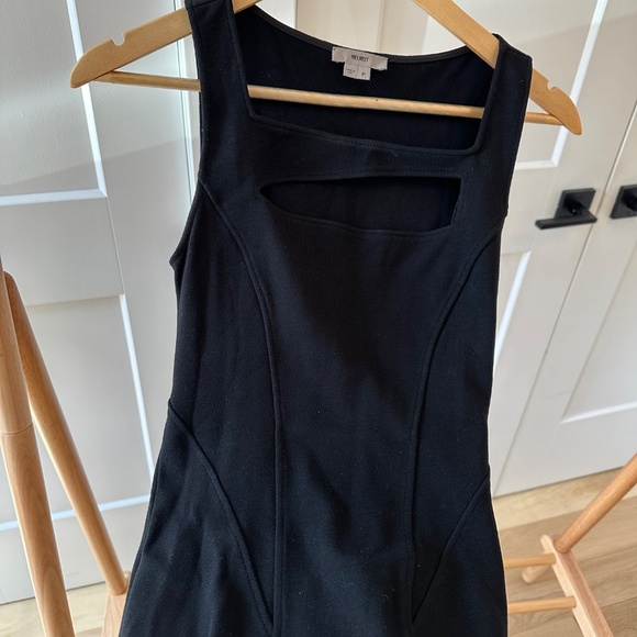 HELMUT Lang Black Gala Bodycon Cut Out Dress Minimal Stretchy - Picture 2 of 6